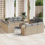 Voir la diapositive 1 : VIDAXL Salon de jardin avec coussins 13 pcs beige resine tressee