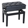 Voir la diapositive 4 : HOMCOM HOMCOM Banquette tabouret siège pour piano hauteur réglable 55L x 33l x 48-58H cm coffre de rangement interne assise revêtement synthétique capitonné bois noir