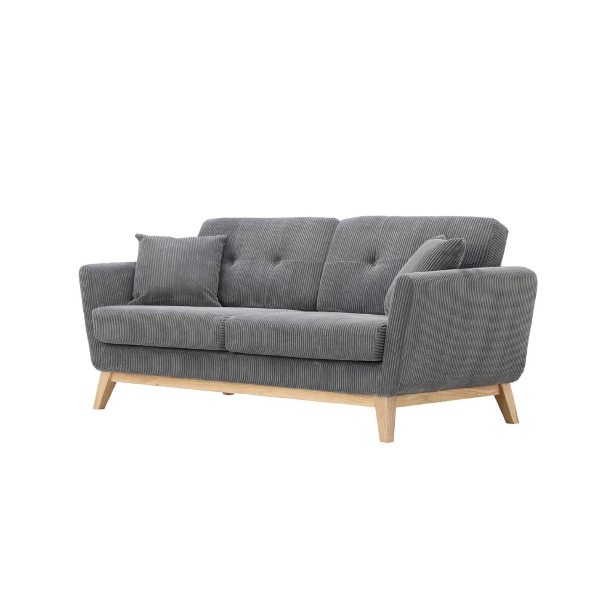 Voir la diapositive 3 : CONCEPT USINE Canapé 3 places scandinave velours côtelé gris HOGA