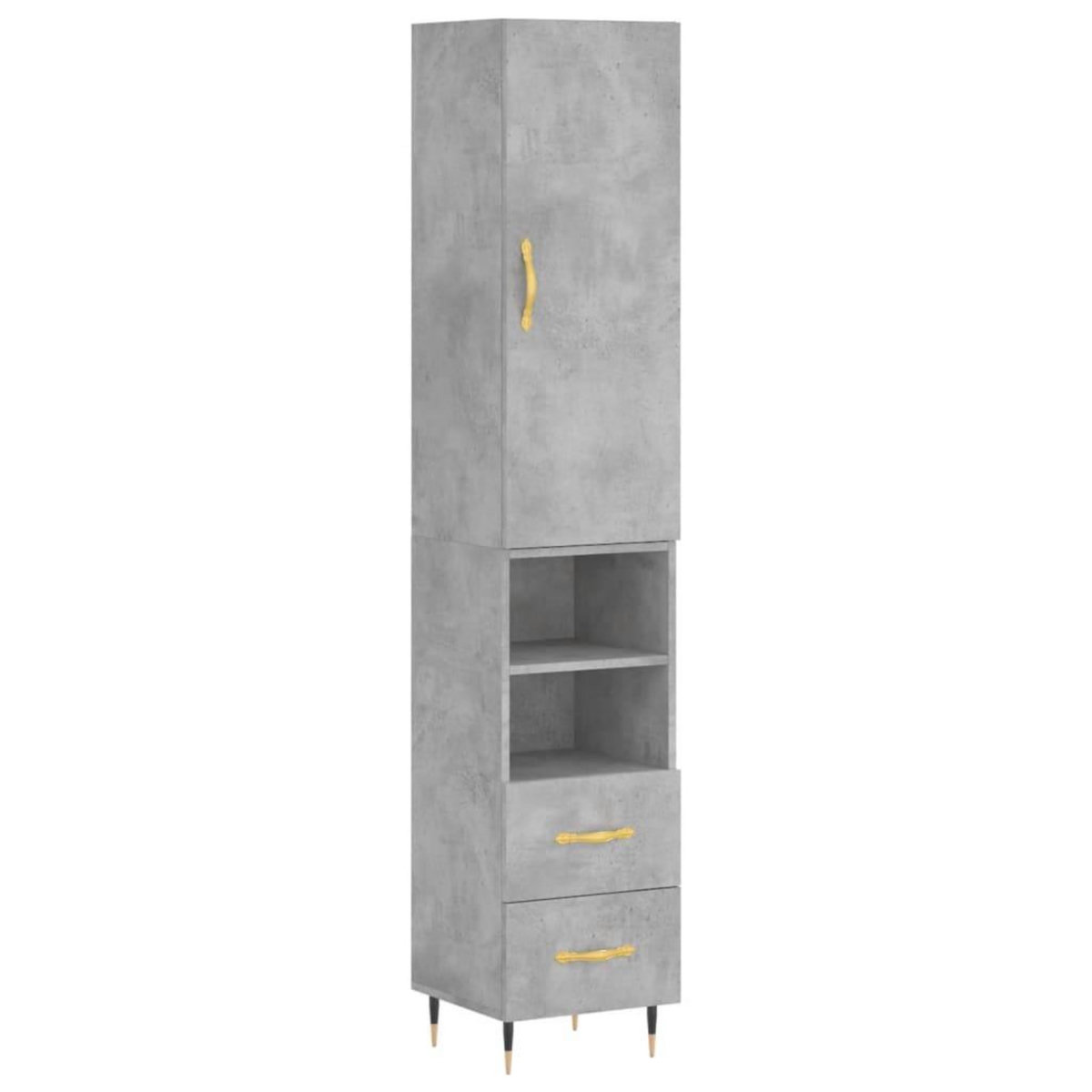 VIDAXL Buffet haut Gris beton 34,5x34x180 cm Bois d'ingenierie