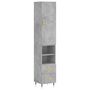 Voir la diapositive 2 : VIDAXL Buffet haut Gris beton 34,5x34x180 cm Bois d'ingenierie
