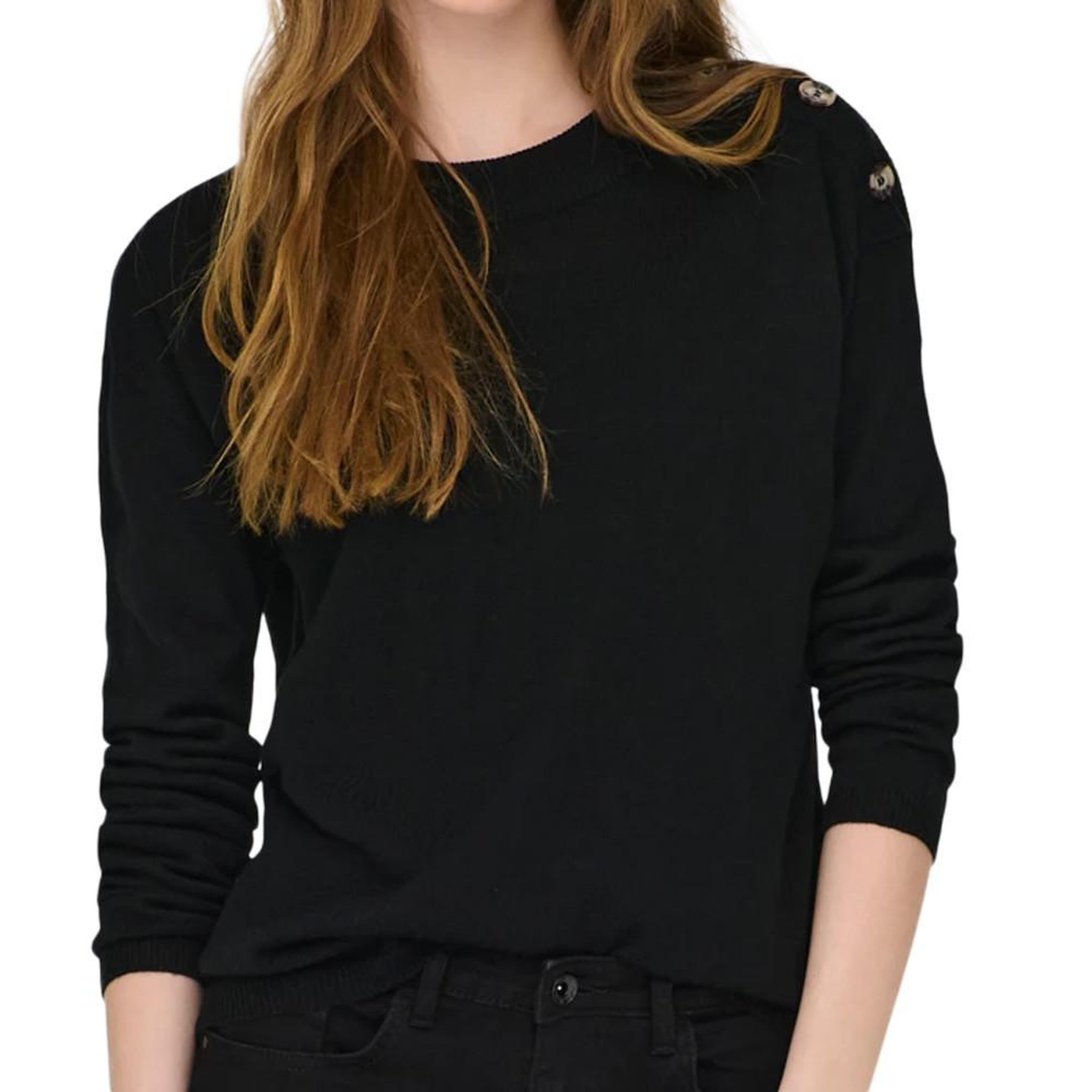 JACQUELINE DE YONG Pull  JDY Laura Button. Coloris disponibles : Noir