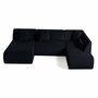 Voir la diapositive 1 : LISA DESIGN Onyx - canapé panoramique modulable d'angle droit 7 places - en velours côtelé