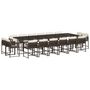 Voir la diapositive 2 : VIDAXL Ensemble a manger de jardin et coussins 17 pcs marron rotin