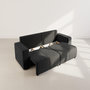 Voir la diapositive 3 : BEST MOBILIER Nicole - canapé droit 4 places convertible avec coffre en tissu