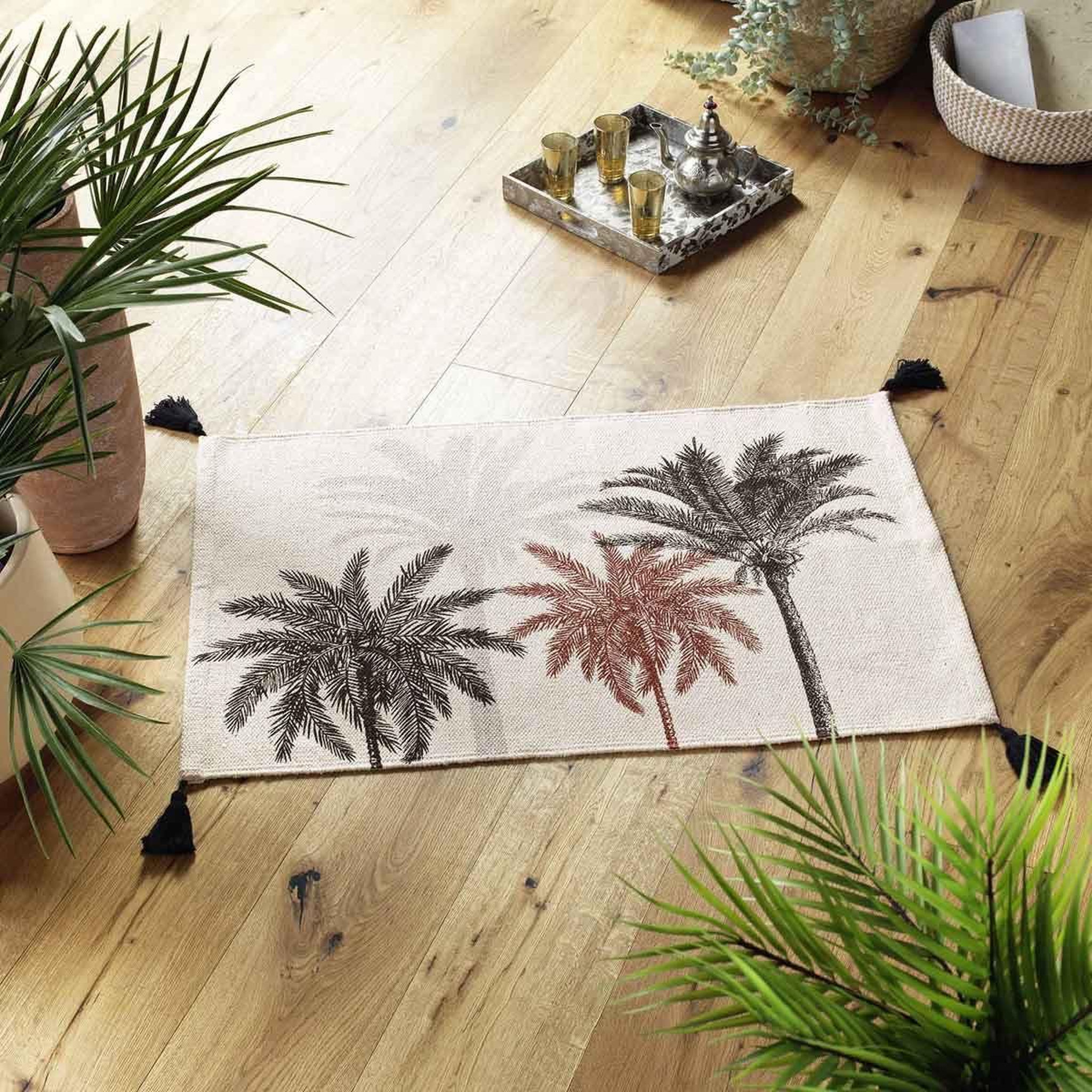 Voir la diapositive 3 : Douceur d'Intérieur Tapis déco imprimé  kenya lodge  60x90cm naturel