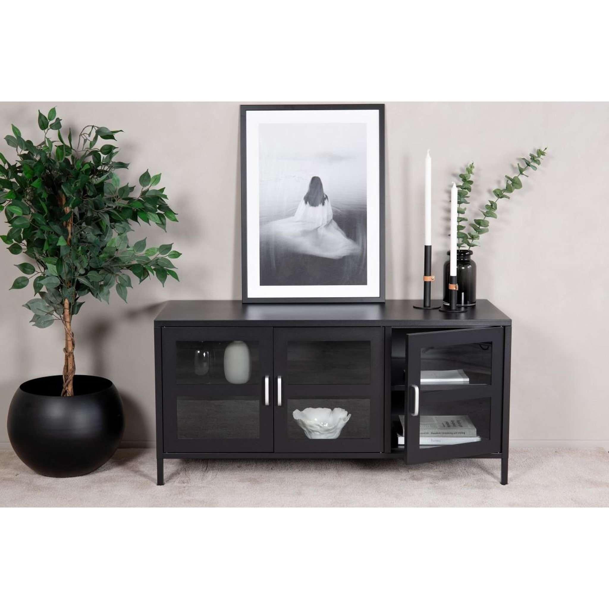 Voir la diapositive 6 : Paris Prix Meuble tv 3 portes  acero  120cm noir