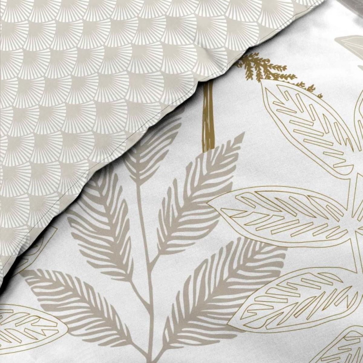 Douceur d'Intérieur Housse de couette 240x220 + 2 taies RAONI 100% coton 57fils