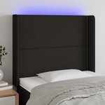 VIDAXL Tete de lit a LED Noir 103x16x118/128 cm Tissu