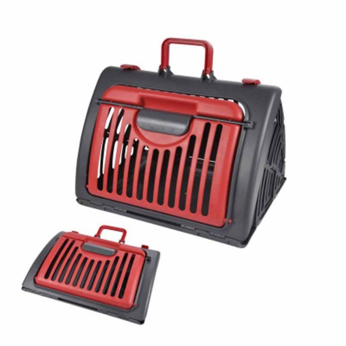 Caisse Pliable en Plastique Rouge et Noir - 32L