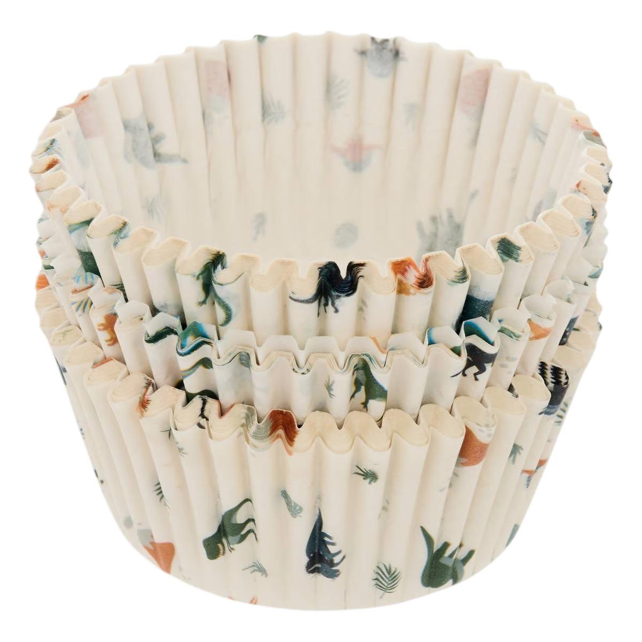 FIVE Lot de 75 caissettes à muffins  dinosaure  7cm beige