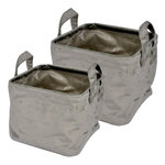 Paris Prix Lot de 2 Panières Carrées  Velvet  20cm Kaki