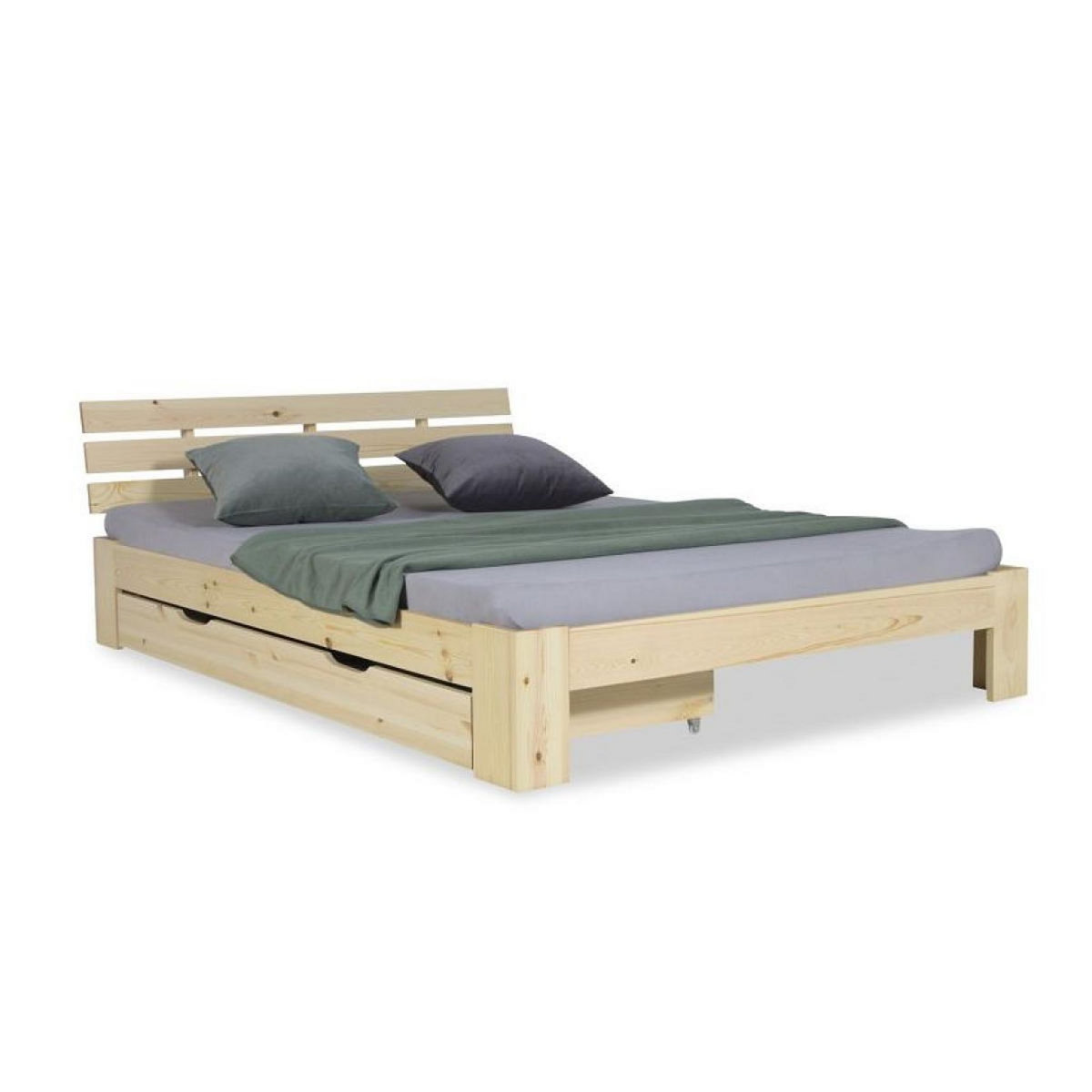 HomeStyle4U Lit double 140x200 cm avec tiroir de lit