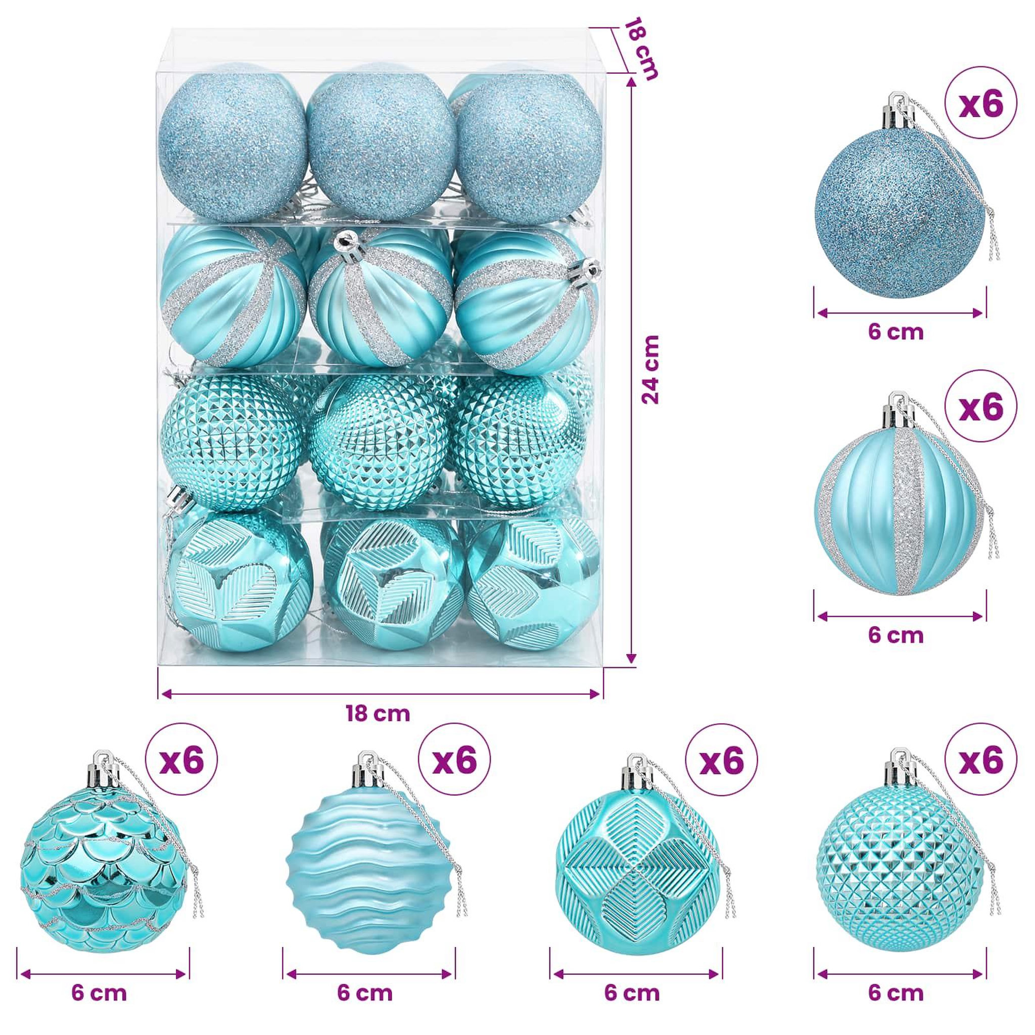 Voir la diapositive 3 : VIDAXL Ensemble de boules de Noël 36 pc Turquoise Diam. 6 cm