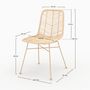 Voir la diapositive 4 : Rendez vous déco Lot de 2 chaises en rotin naturel et pieds en métal - Tamara