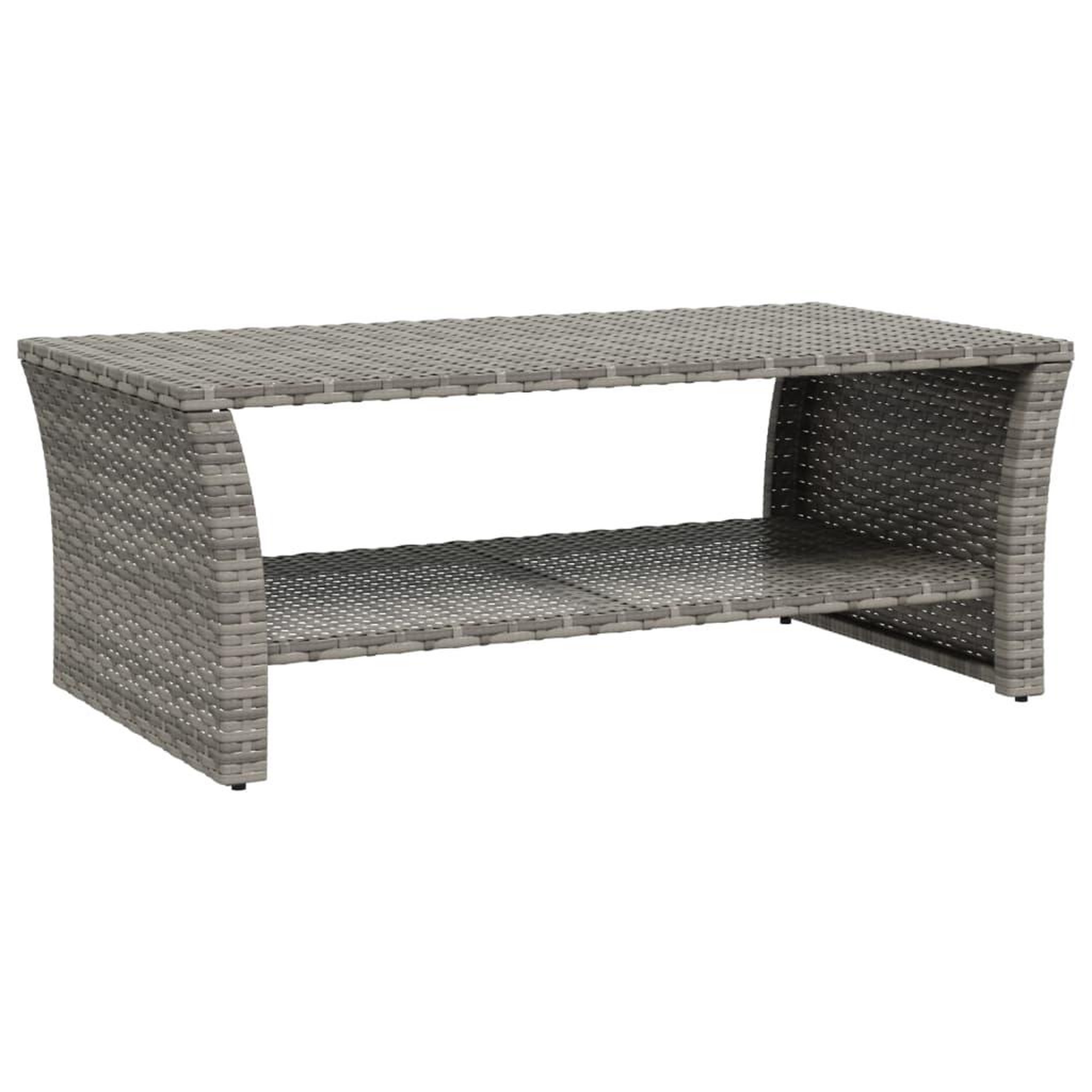 Voir la diapositive 2 : VIDAXL Table basse gris 100x50x40 cm resine tressee