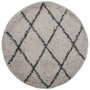 Voir la diapositive 2 : VIDAXL Tapis shaggy a poils longs moderne beige et anthracite Ø 80 cm