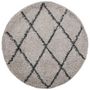Voir la diapositive 2 : VIDAXL Tapis shaggy a poils longs moderne beige et anthracite Ø 80 cm