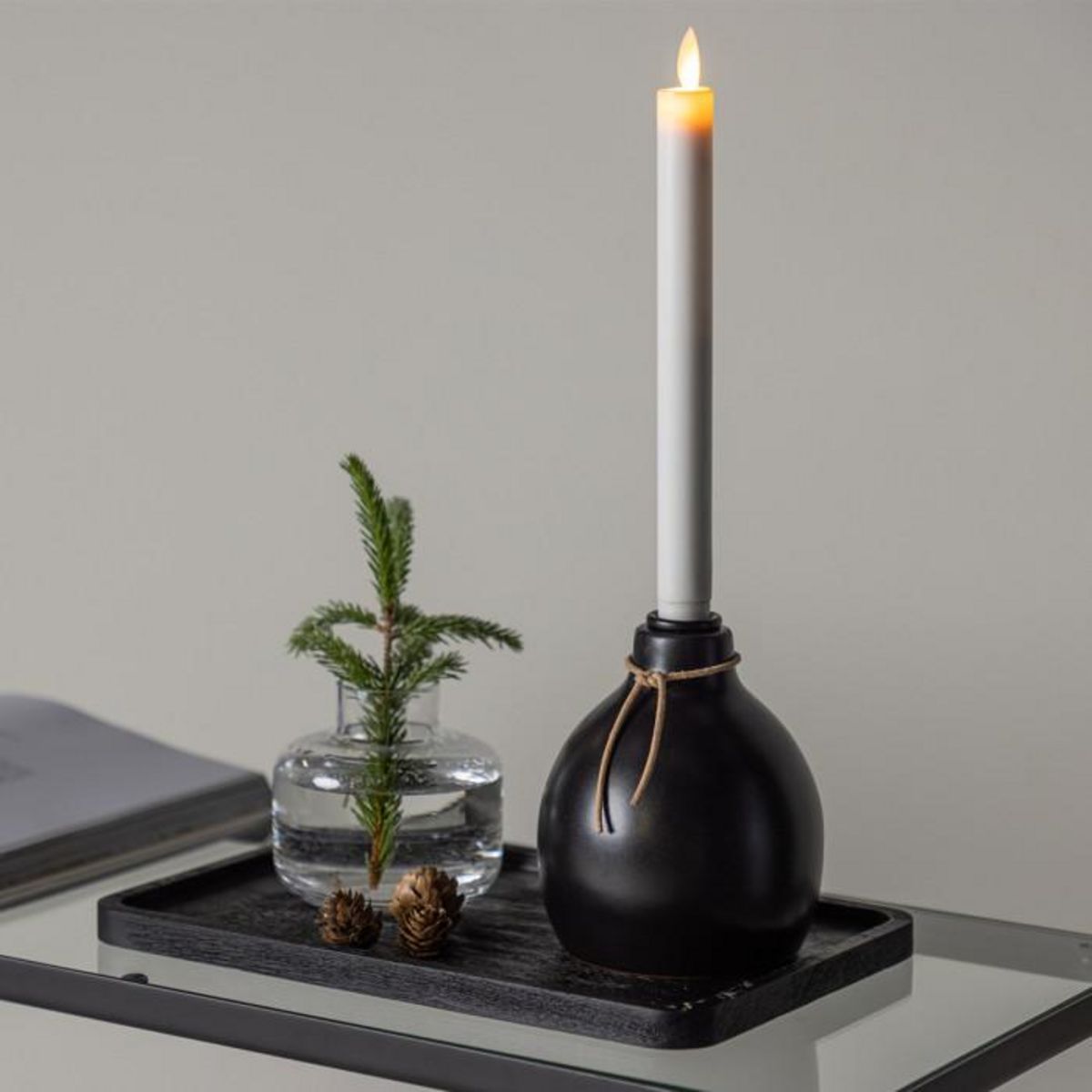 Paris Prix Bougeoir Design à LED  Ulricehamn  12cm Noir