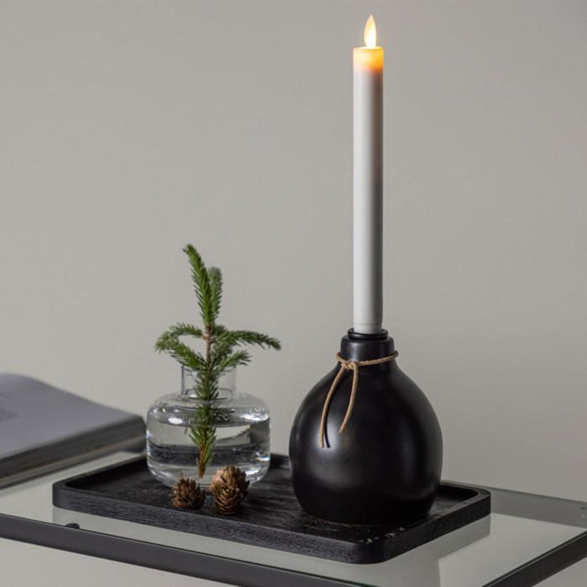 Paris Prix Bougeoir Design à LED  Ulricehamn  12cm Noir