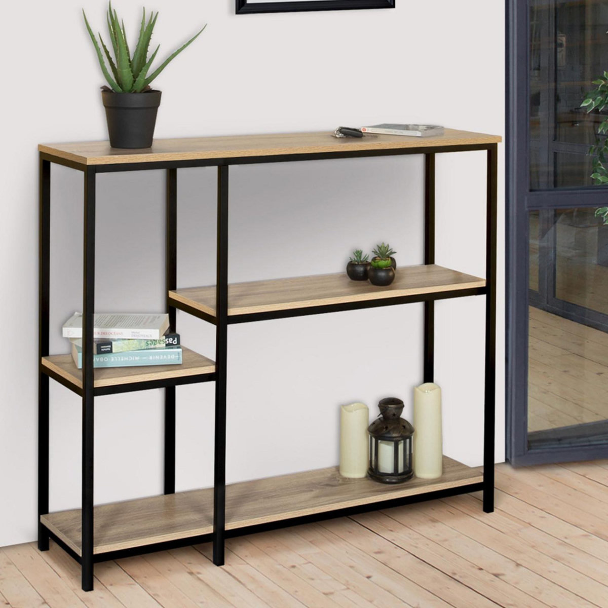 ID MARKET Console étagère bibliothèque DETROIT design industriel