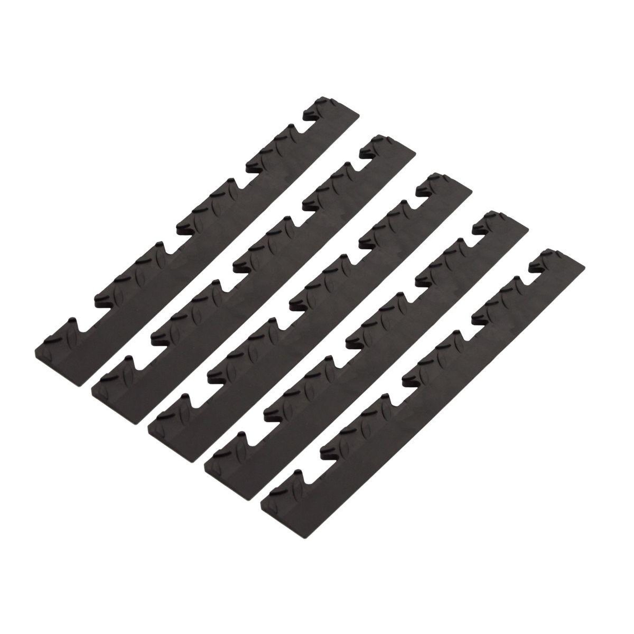 INTEC Pack 5 Bordures Femelles pour Dalle PVC noire Clipsable Sol Antidérapant Carré Garage Atelier PS50CRN/F INTEC