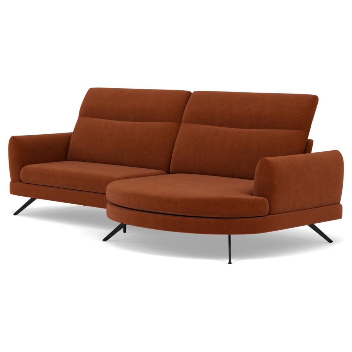 LISA DESIGN Terry - canapé d'angle droit 4 places avec têtières réglables en tissu texturé