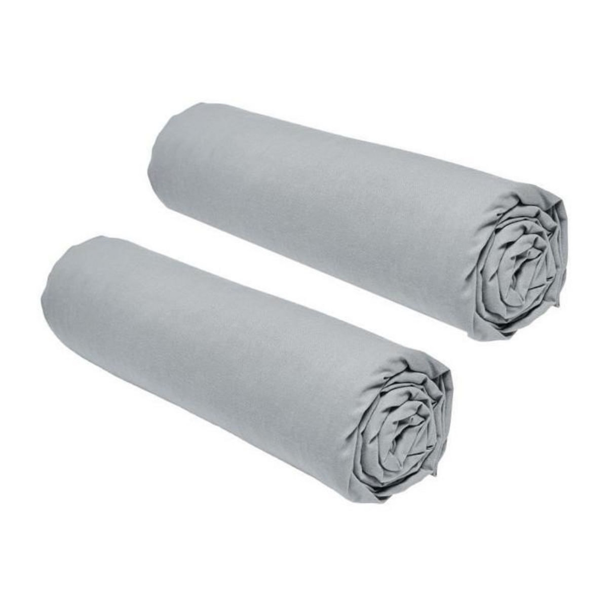 Today Lot de 2 draps housses TODAY Essential - 140 x 190 cm - 2 personnes - 100% Coton - Acier
