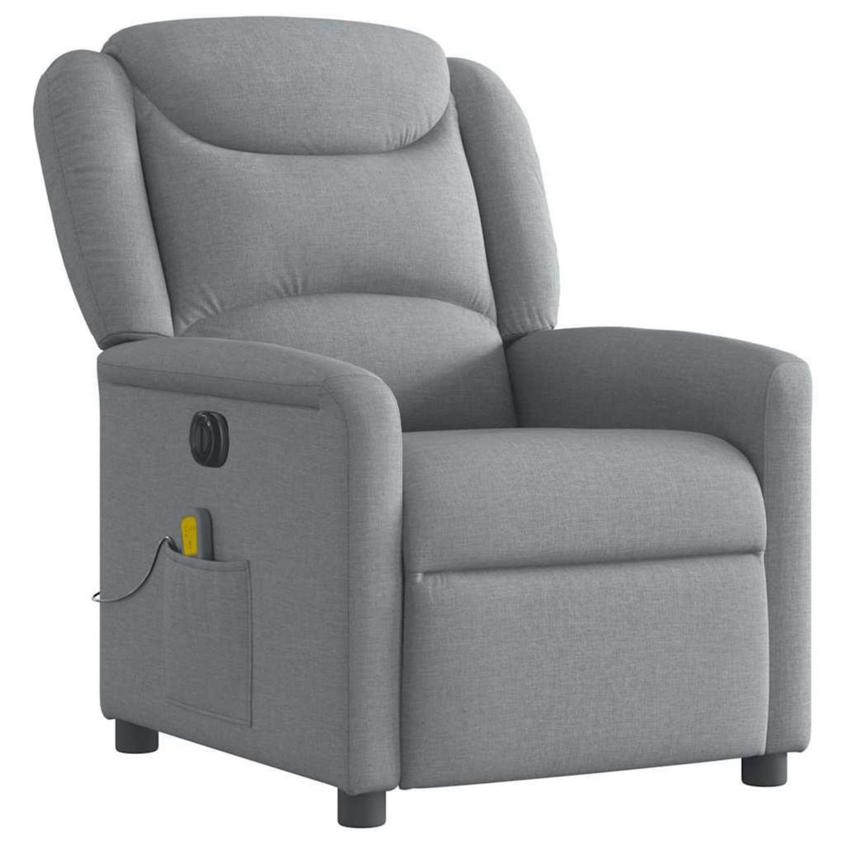 VIDAXL Fauteuil de massage inclinable electrique gris clair tissu