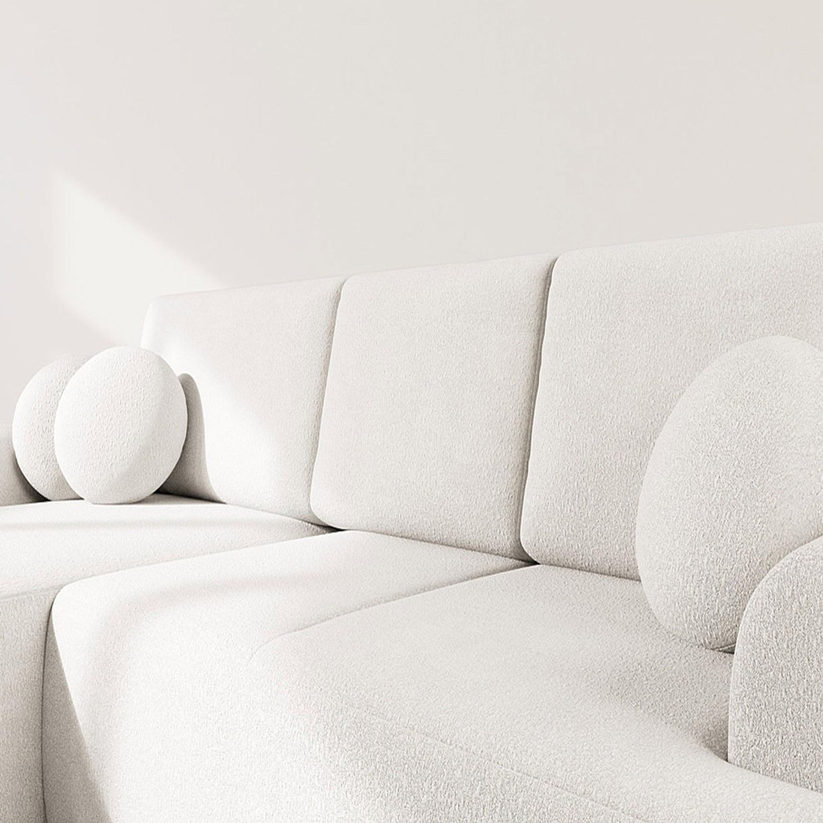 BEST MOBILIER Candela - canapé d'angle gauche 4 places - convertible avec coffre - en tissu bouclette