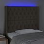 Voir la diapositive 4 : VIDAXL Tete de lit a LED Taupe 103x16x118/128 cm Tissu