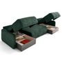 Voir la diapositive 3 : LISA DESIGN Apolline - canapé panoramique en u 7 places convertible avec coffres en tissu moucheté