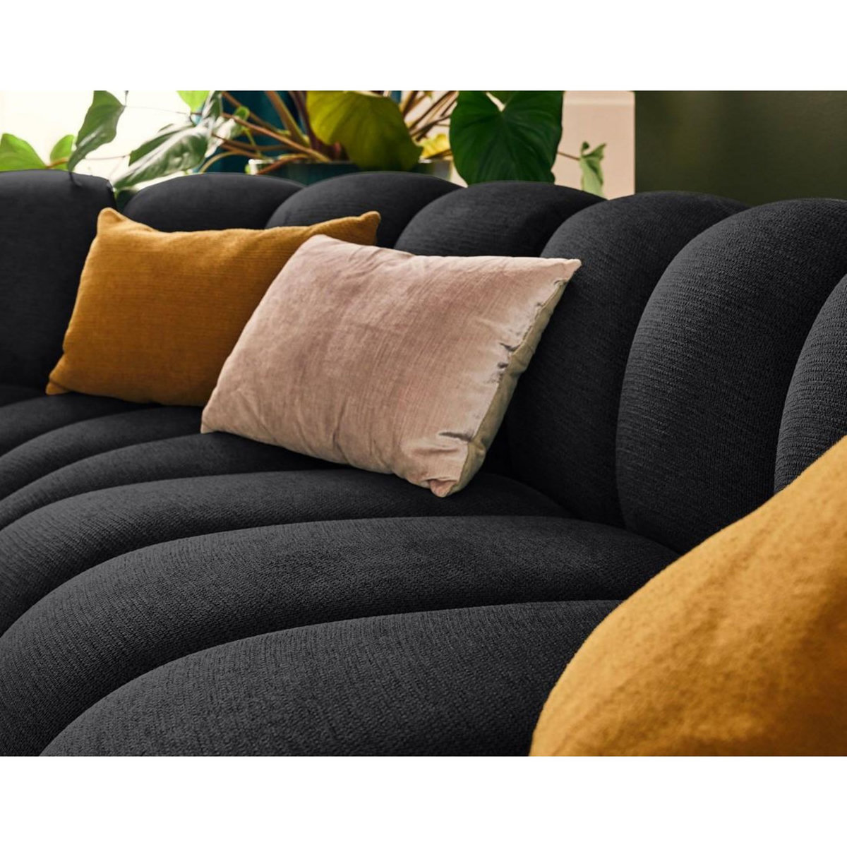 LISA DESIGN Debbie - canapé modulable d'angle gauche 5 places en tissu texturé