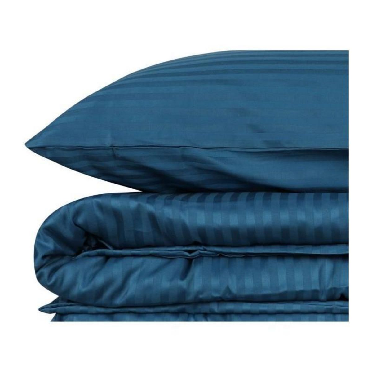 GENERIQUE Parure de lit - 129CTN63907 - 1 housse de couette 220 x 240 cm + 2 taies d'oreiller 60 x 60 cm - Satiné 100% coton - Bleu