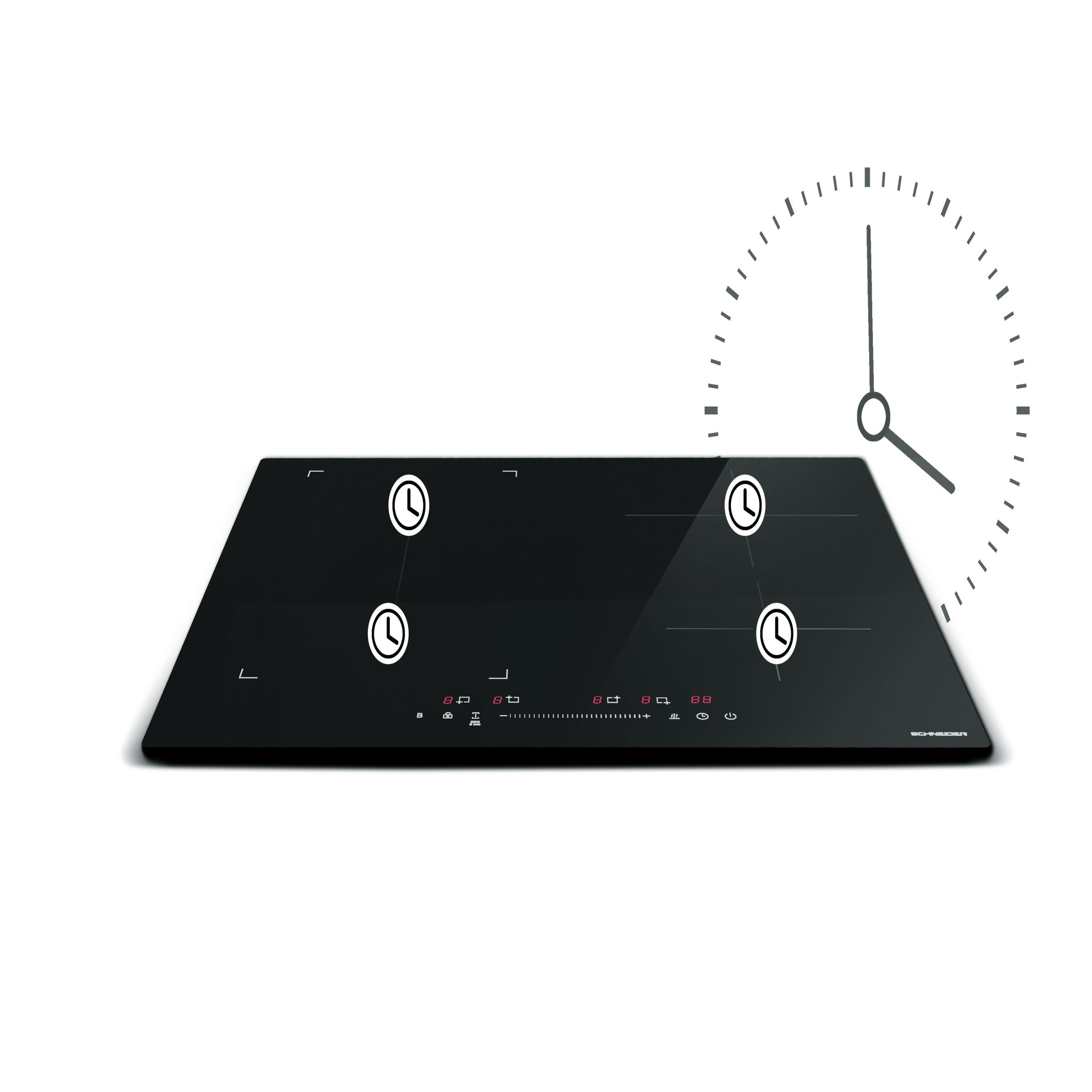 Voir la diapositive 5 : SCHNEIDER Table induction 4 feux Noir - SCTI604BS