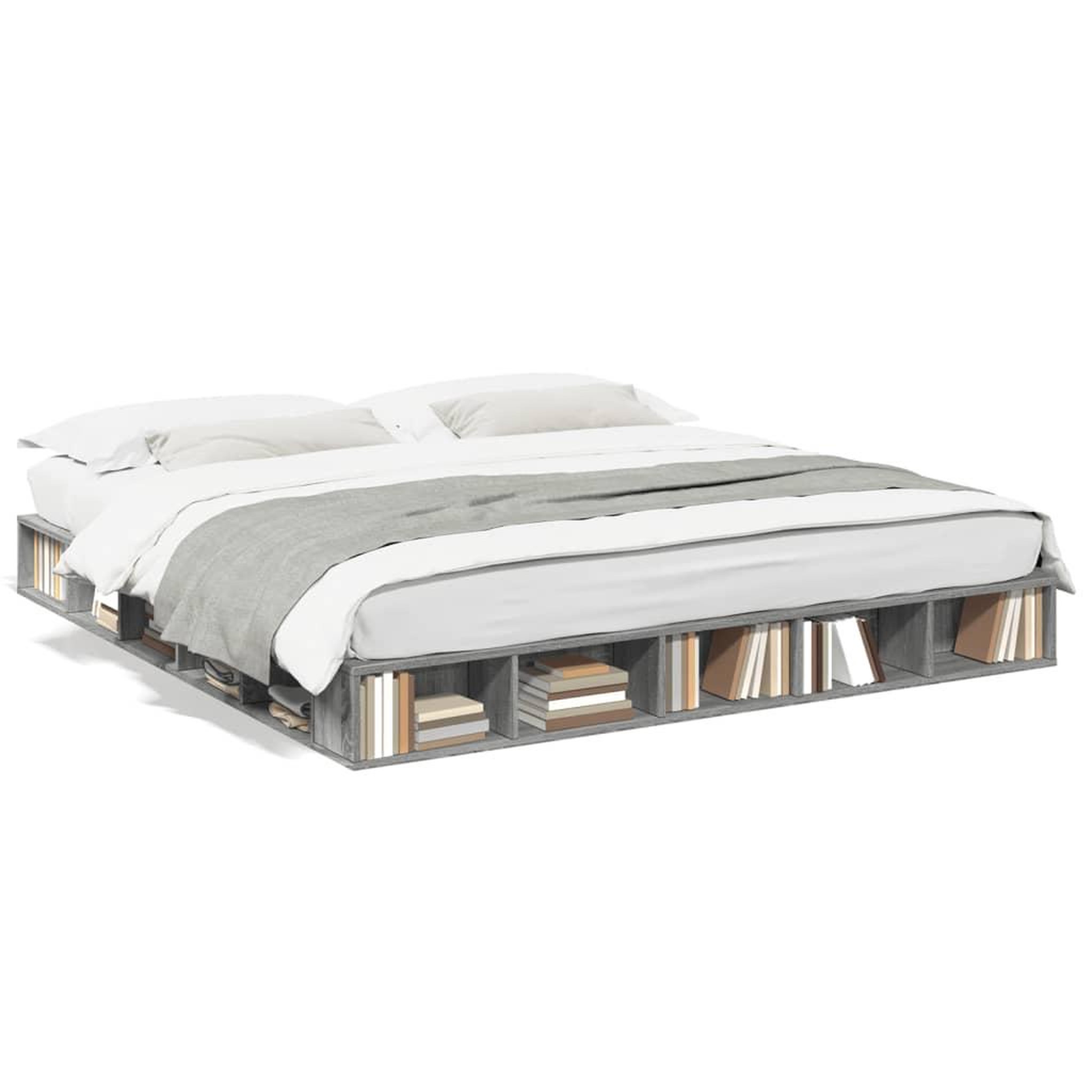 Voir la diapositive 2 : VIDAXL Cadre de lit sans matelas sonoma gris 180x200 cm