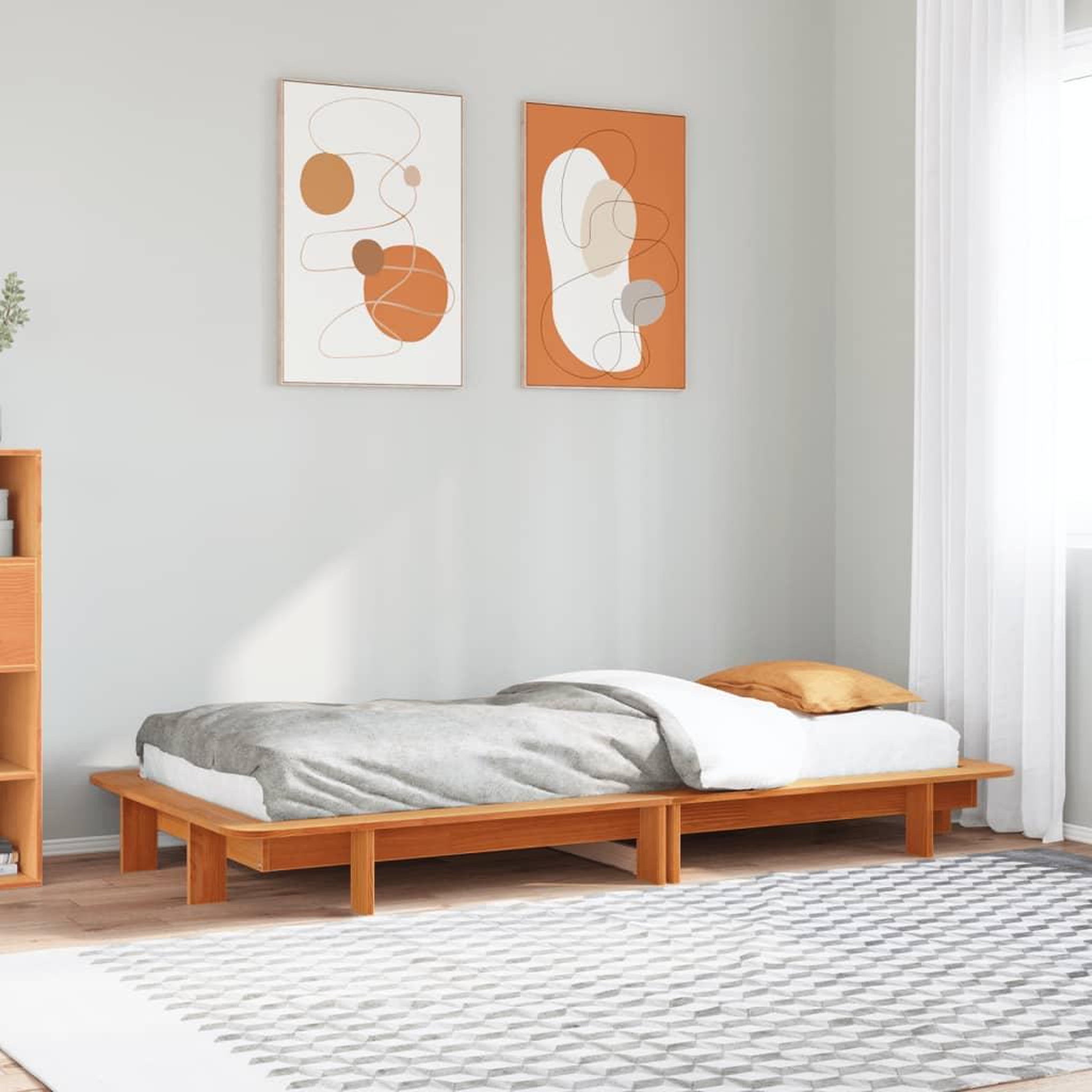 VIDAXL Cadre de lit sans matelas cire marron 90x200 cm bois pin massif