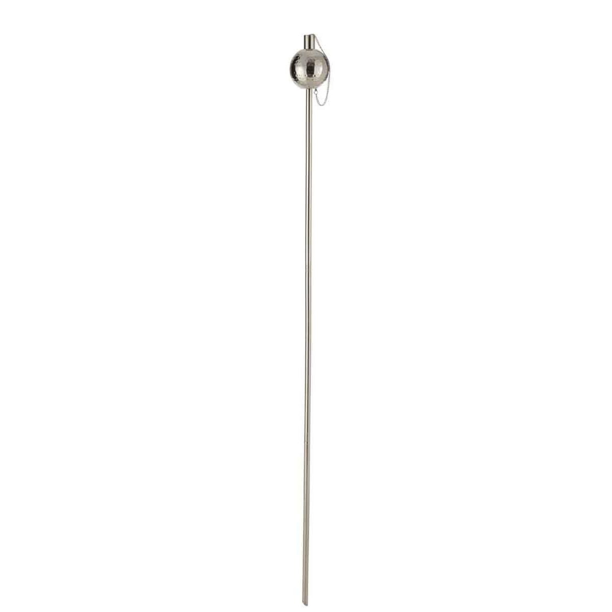 Voir la diapositive 1 : J-LINE Torche de Jardin en Acier  Boule  150cm Argent