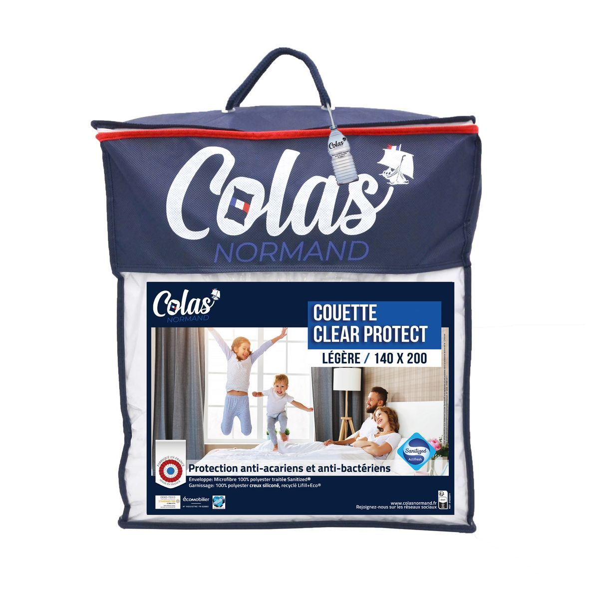 COLAS NORMAND Couette légère en microfibre anti acariens CLEAR PROTECT