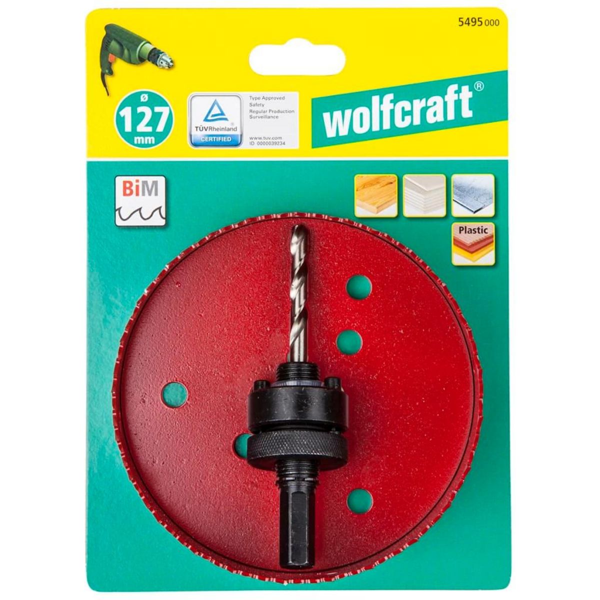 WOLFCRAFT wolfcraft Scie cloche 127 mm Rouge 5495000