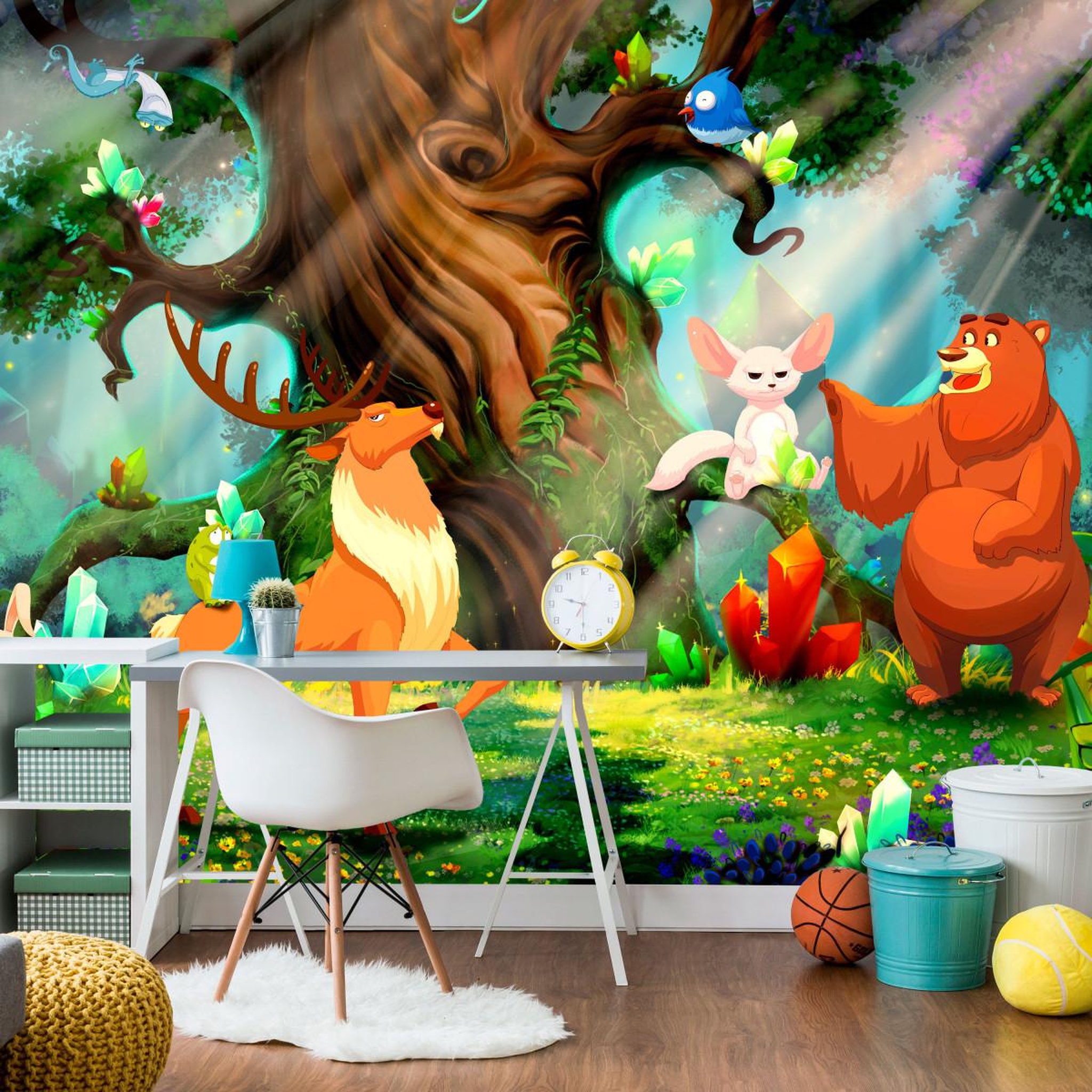 Paris Prix Papier peint  bear & friends. Coloris disponibles : Multicolore