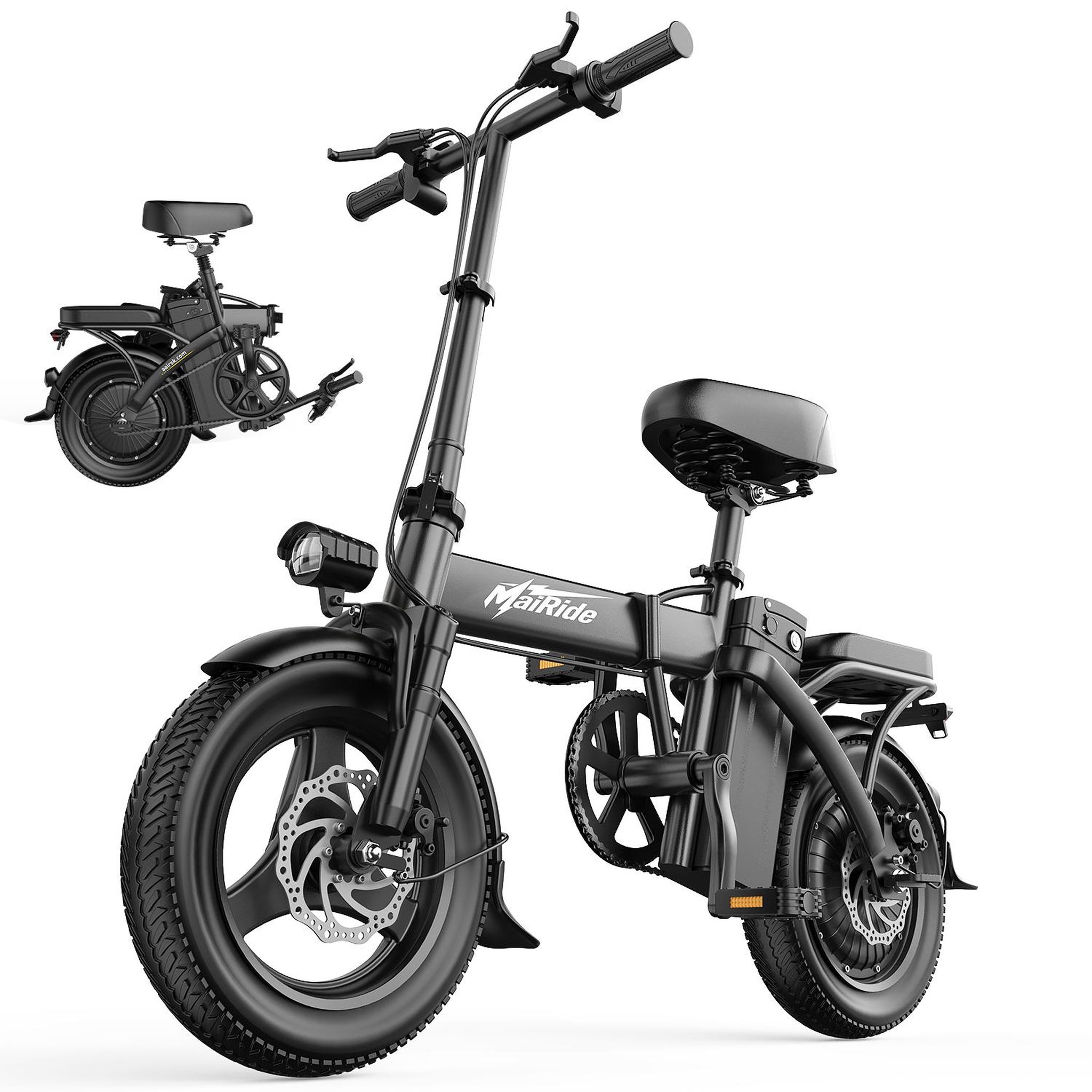 Voir la diapositive 2 : MAIRIDE Vélo électrique pliable mairide f6, batterie amovible 480 wh, écran lcd, noir