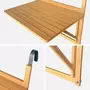 SWEEEK Table d'appoint en bois pour balcon. rectangulaire. rabattable. hauteur ajustable