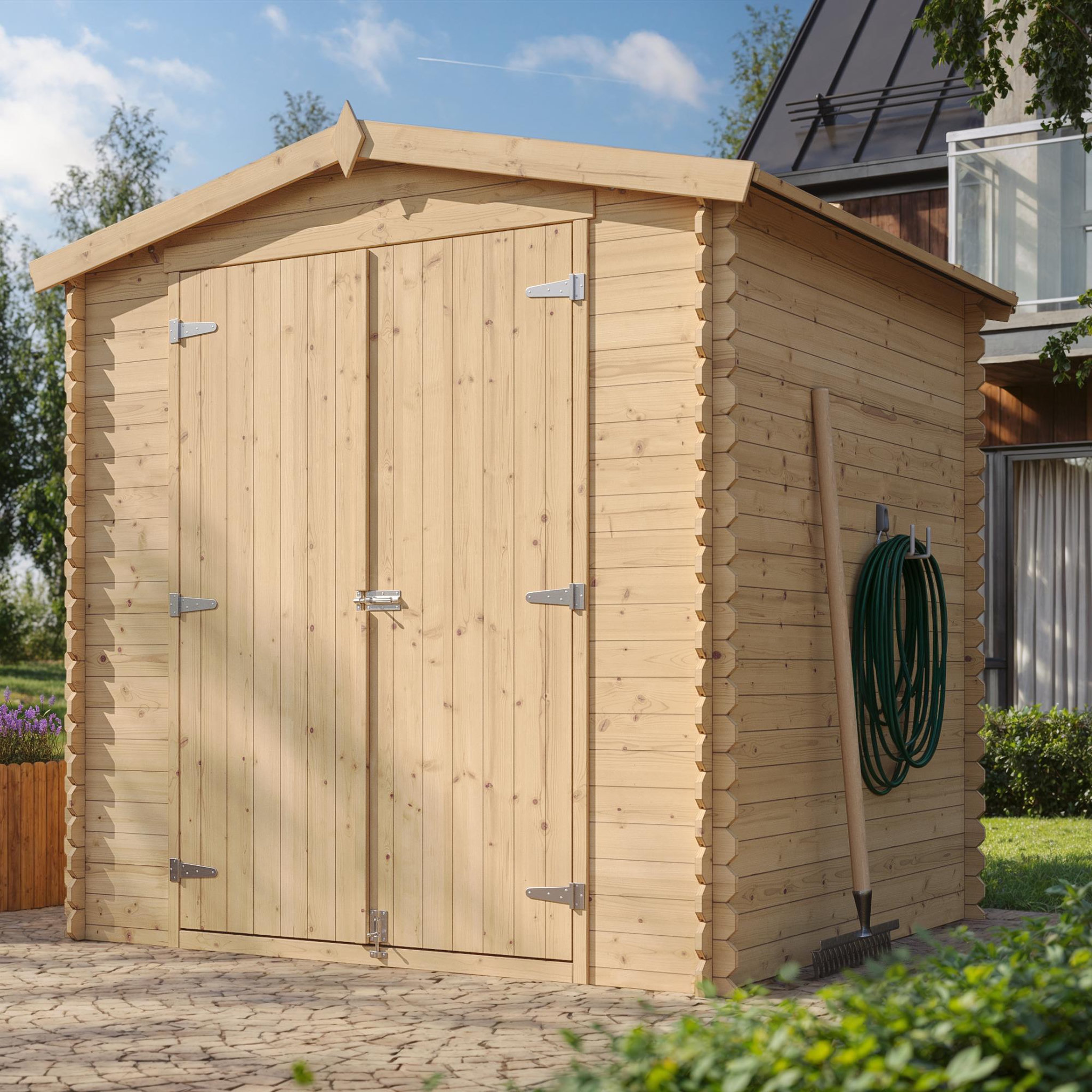 Voir la diapositive 4 : TIMBELA Abri de Jardin En Bois 3,53 m², Cabanon de Jardin, Outils, Sans Plancher M343C1