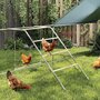 Voir la diapositive 2 : PAWHUT Perchoir balançoire pour poule - aire de jeu chicken activity - 150 x 82 x 110 cm - acier chromé bois verni