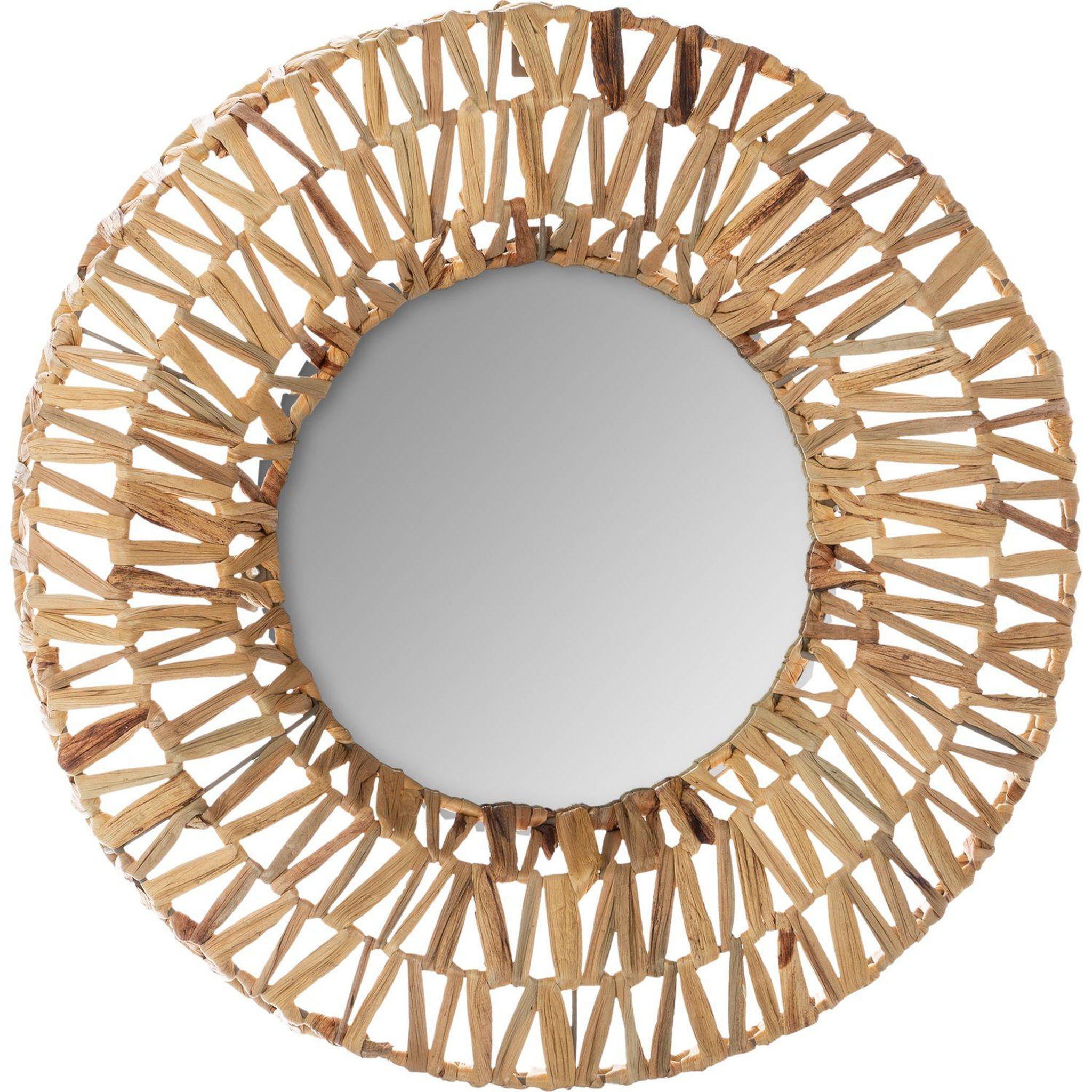 Voir la diapositive 2 : ATMOSPHERA Miroir mural tressé terre sauvage - diam. 45 cm - beige