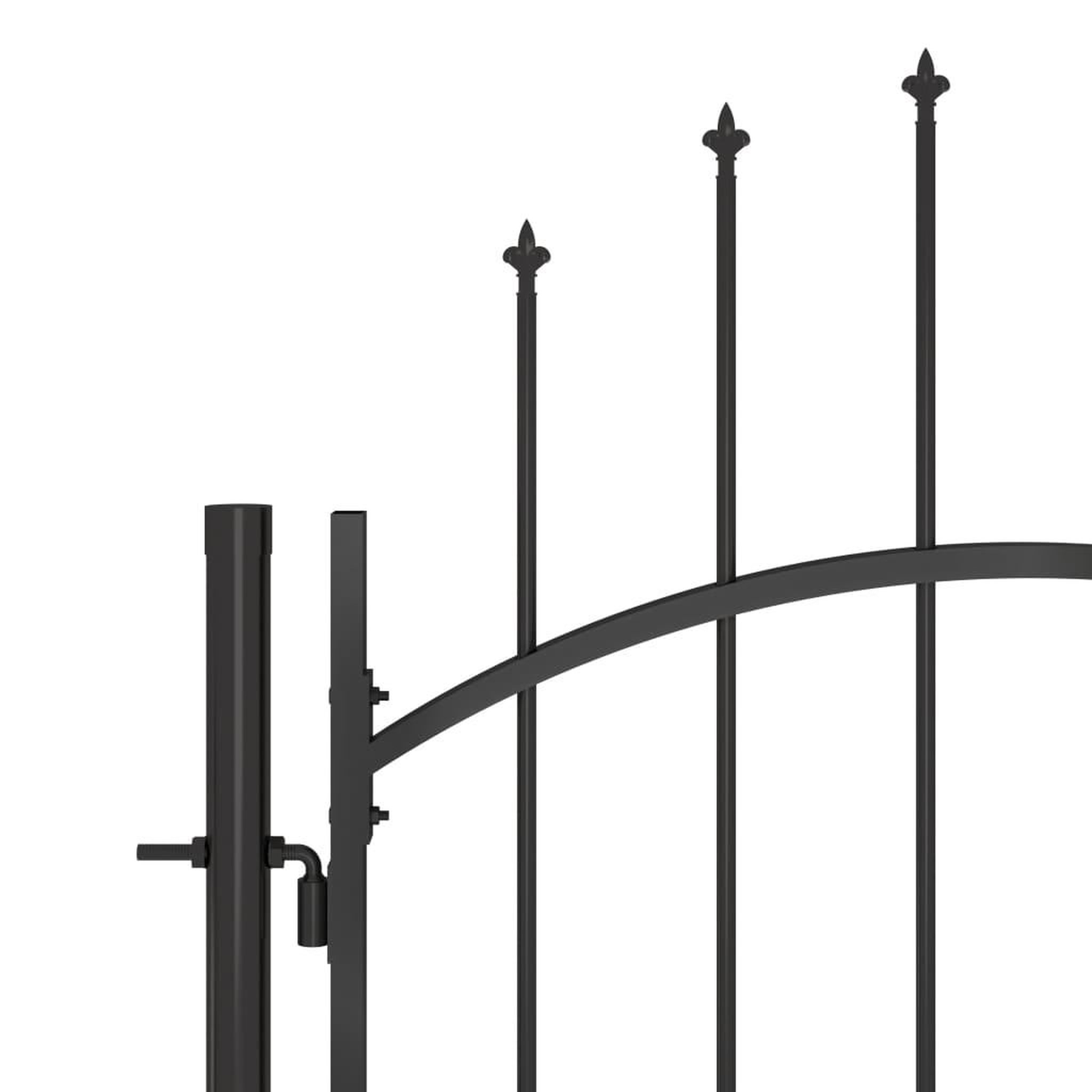 Voir la diapositive 4 : VIDAXL Portail de cloture de jardin avec dessus en lance 5x2 m Noir