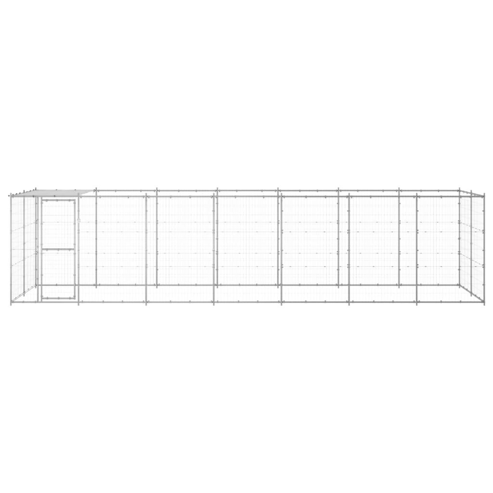 Voir la diapositive 2 : VIDAXL Chenil exterieur Acier galvanise avec toit 16,94 m²