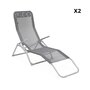 SWEEEK Lot de 2 bains de soleil pliants - Levito - Transats textilène 2 positions, chaises longues