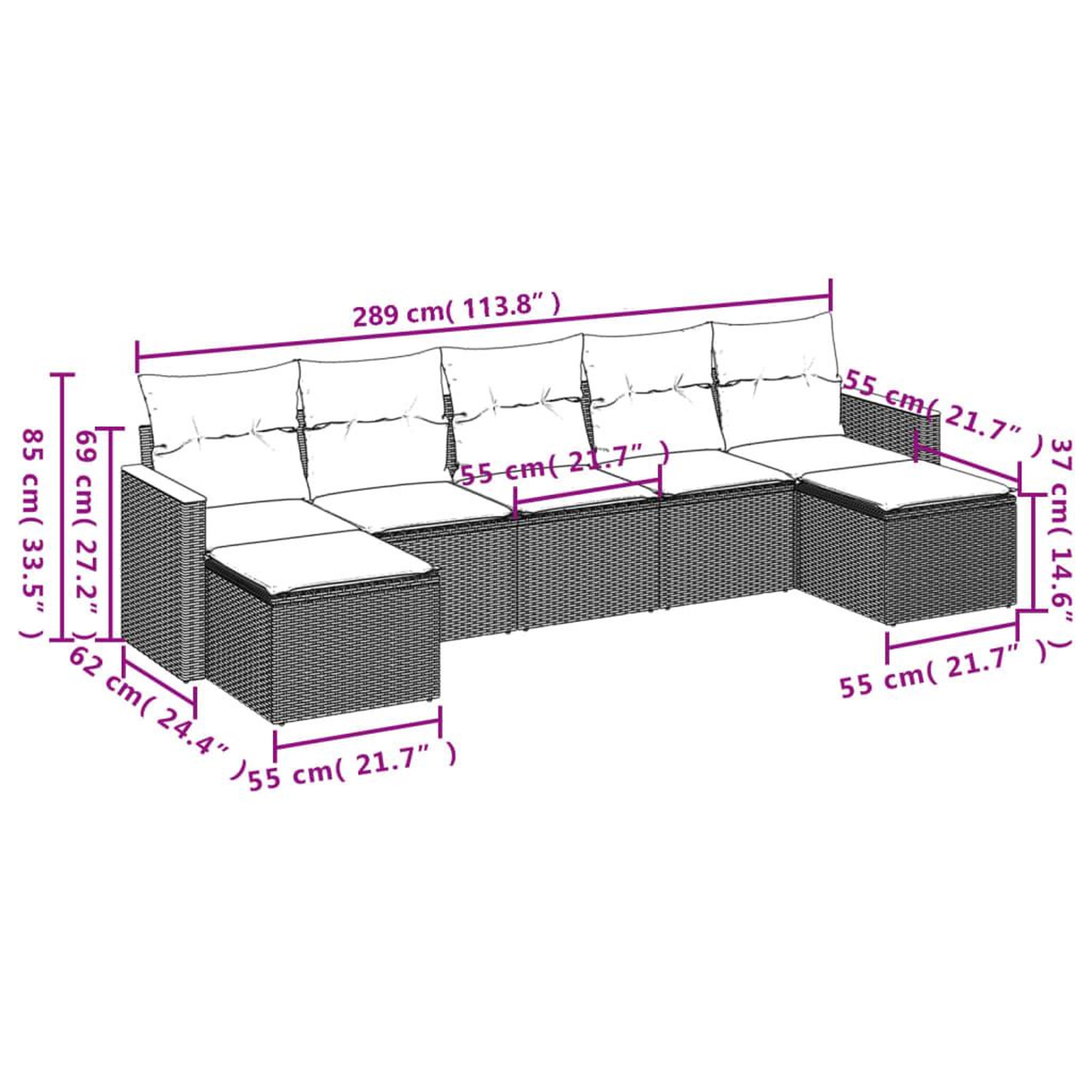 Voir la diapositive 3 : VIDAXL Salon de jardin 7 pcs avec coussins noir resine tressee